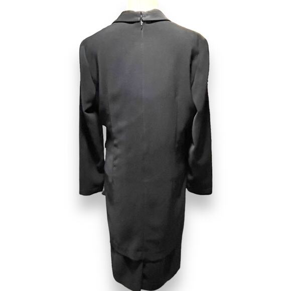 Virgo Dress with attached Notched Lapel Jacket Black 14 - Picture 5 of 6